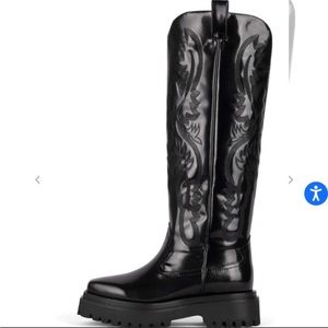 Jeffrey Campbell Women Night Ride Lug Sole Western Knee High boots